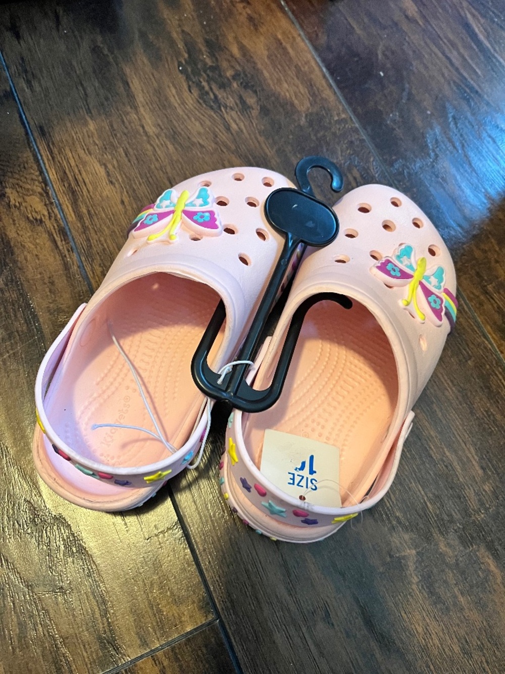 Toddler Girls’ Light Pink Multi Butterfly Applique Casual Clogs Sz-10 NWOT